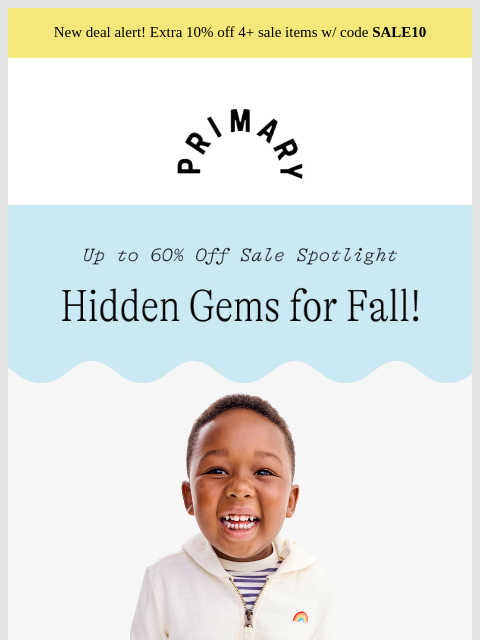 primary newsletter: Going fast! 50-60% OFF fall hidden gems 🍂