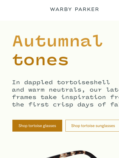 warbyparker newsletter: Fresh fall colorways