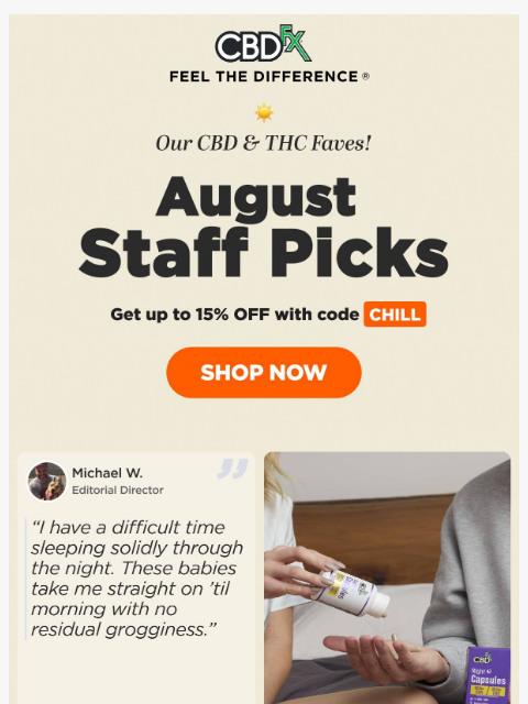 cbdfx newsletter: August Staff Picks: Hear it from the pros 😻