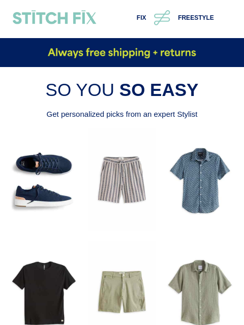 stitchfix newsletter: “Wow, you look good”