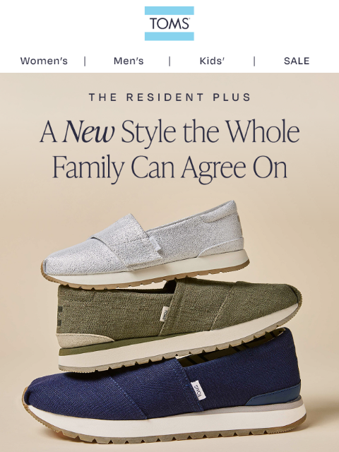 toms newsletter: Level Up Your Style With the NEW Resident Plus