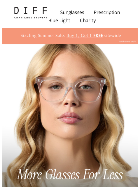 diffeyewear newsletter: New Prescription Markdowns 🙌