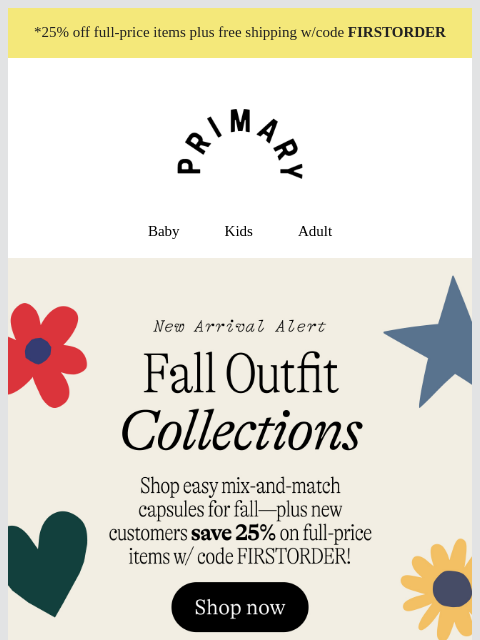 primary newsletter: New! Easy Fall Outfit Collections 💜🍂🔵🌻
