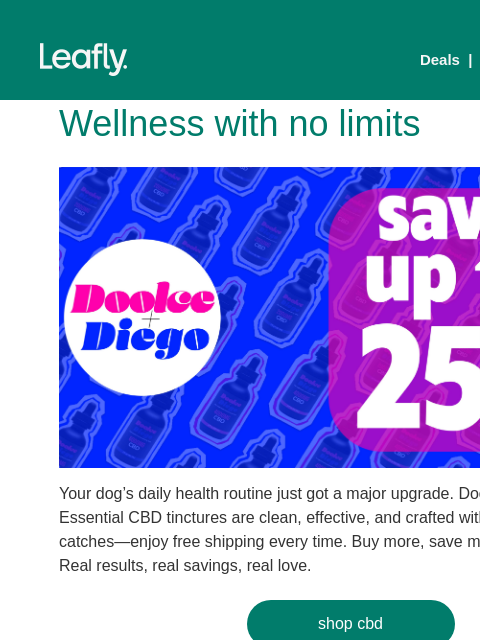 leafly newsletter: CBD made for real dogs 🍃