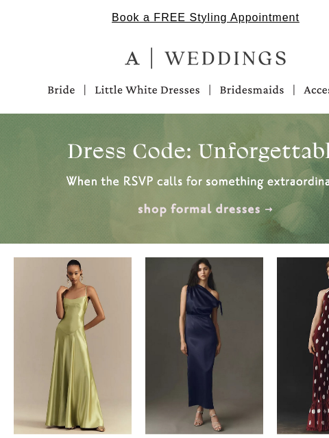 anthropologie newsletter: Gowns for your black tie moment