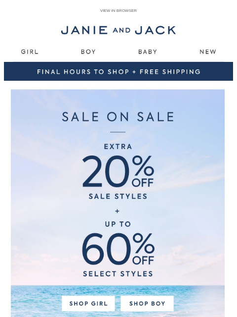 janieandjack newsletter: Don't let this sale away...