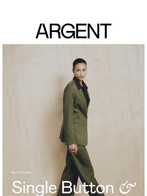 argentwork newsletter: Restocked | The Single Button & Wide Leg