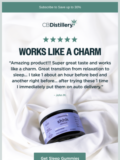 thecbdistillery newsletter: "Works like a charm"