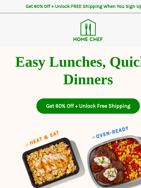 homechef newsletter: 🚚 Get dinner AND lunch delivered to your door
