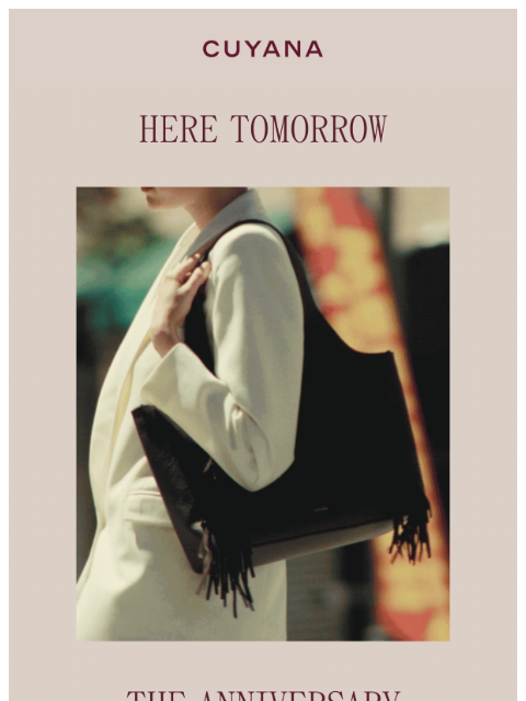 cuyana newsletter: Coming Tomorrow: The Anniversary Collection