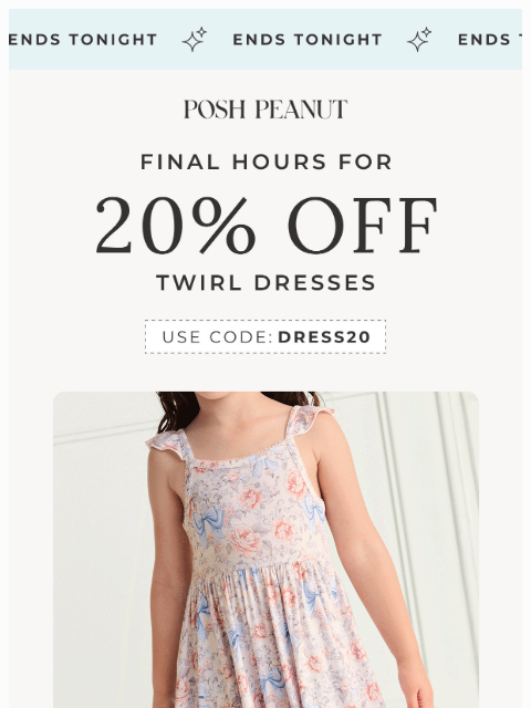 poshpeanut newsletter: LAST CHANCE: 20% Twirl Dresses