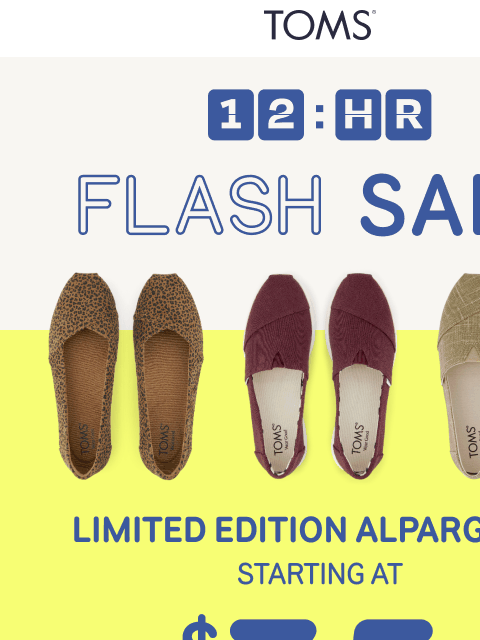 toms newsletter: Limited Alpargatas⚡Starting at $35