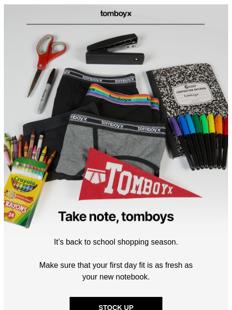 tomboyx newsletter: Back to School Essentials