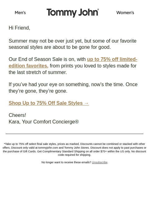 tommyjohn newsletter: So. Many. Markdowns.