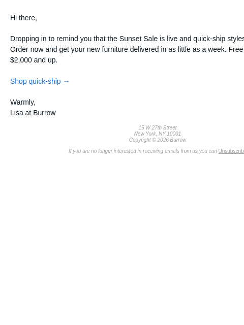 burrow newsletter: On sale and arriving fast