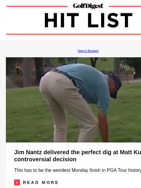 This famous golf course is set to have the highest green fees on the planet in 2025 GolfDigest View in Browser Jim Nantz Jim Nantz delivered the perfect dig at Matt Kuchar's controversial decision