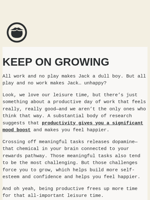 beardbrand newsletter: A triple whammy for feeling awesome