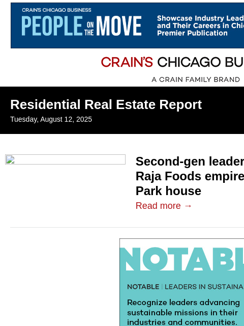 crainalerts newsletter: Patel Brothers co-CEO buys $5.75M Highland Park ho...
