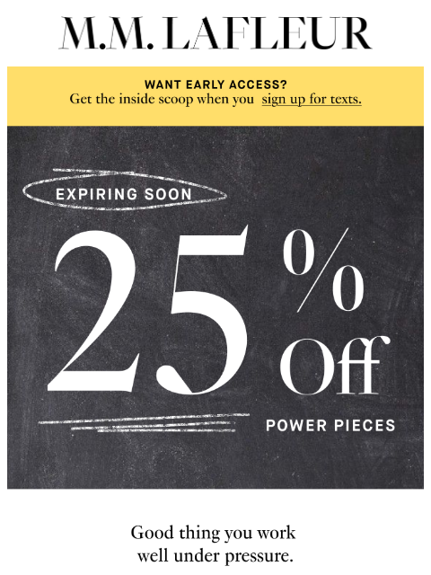 mmlafleur newsletter: 48 HRS LEFT: 25% Off Your Office Upgrade