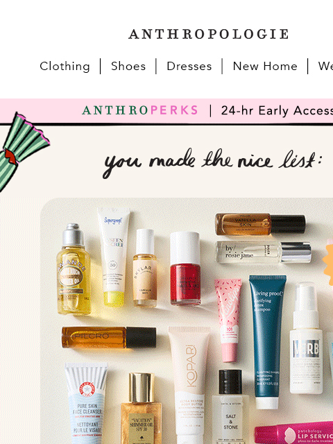 anthropologie newsletter: ✨The Beauty Advent Cal✨ is HERE early.