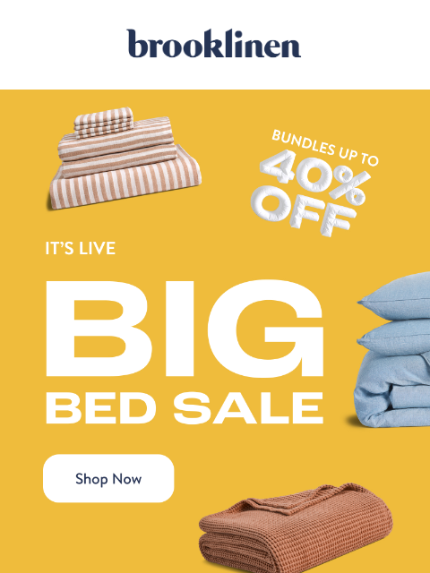 brooklinen newsletter: Up to 40% Off Bedding' Bundle's Here