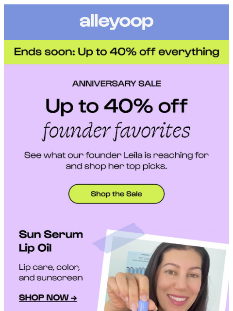 meetalleyoop newsletter: On sale: Our Founder’s favorites 💜 ✅