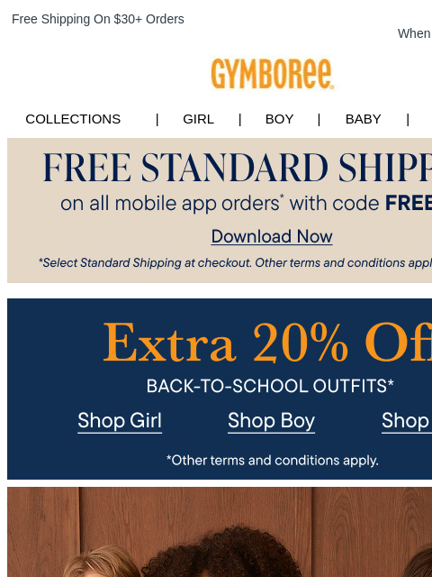 gymboree newsletter: Retro Looks for School + Beyond