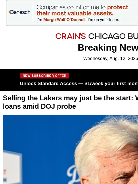 crainalerts newsletter: Selling the Lakers may be just the start: Mark Wal...