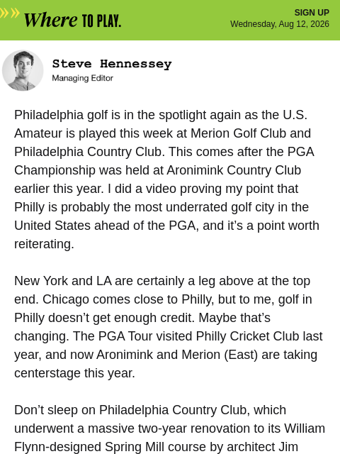 golfdigest newsletter: Which state has the best golf?