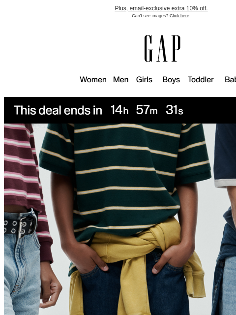 gap newsletter: We think you deserve this — back to school deals u...