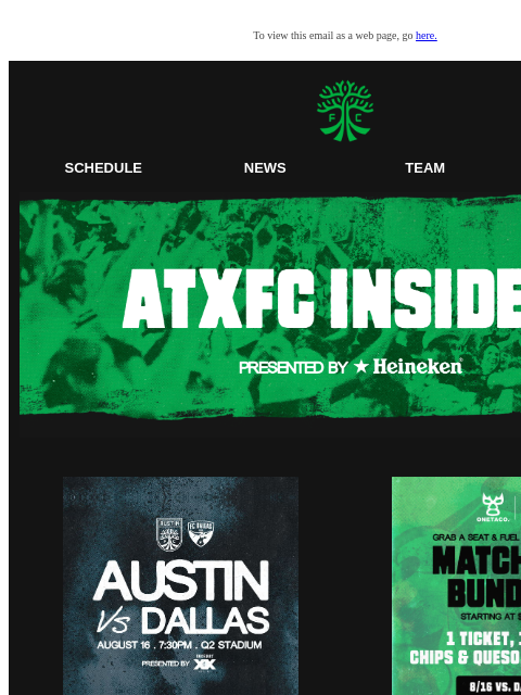 austinfc newsletter: ATXFC Insider: ONETACO. Matchday Ticket Bundles, B...