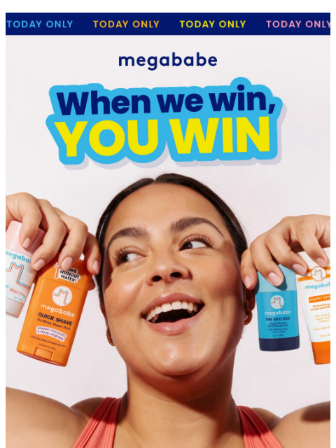 megababebeauty newsletter: Ends tonight: add $14+ to cart & pick your gift!