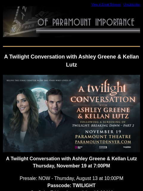 kroenkeentertainment newsletter: Enter To Win Theresa Caputo tickets + A Twilight C...