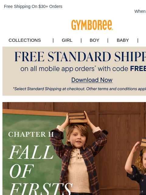 gymboree newsletter: Just In: 20% Off Back-to-School Outfits