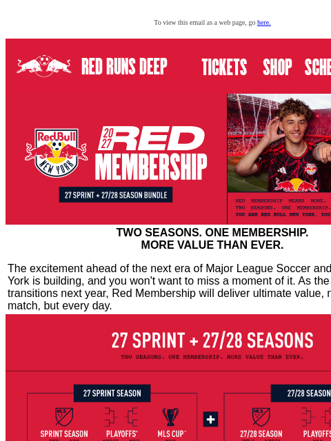 newyorkredbulls newsletter: 🚨 Don’t Miss Out! Red Memberships Are On Sale Now