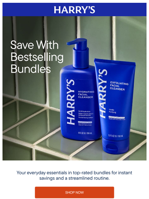harrys newsletter: Save with our most popular bundles