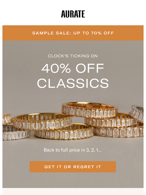 auratenewyork newsletter: 40% OFF TIMELESS PIECES