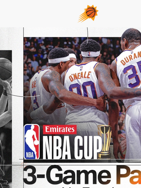 Your Phoenix Suns are in West Group B for the Emirates NBA Cup EMIRATES NBA CUP SCHEDULE ANNOUNCED Your Phoenix Suns are in West Group B for the Emirates NBA Cup! November 12 at Utah Jazz November 15