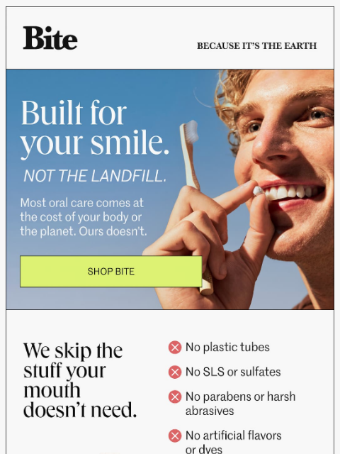 bitetoothpastebits newsletter: Your toothpaste is holding you back.