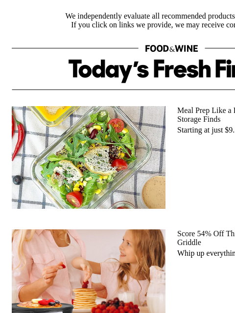 foodandwine newsletter: 54% Off: The Electric Griddle That Makes Breakfast...