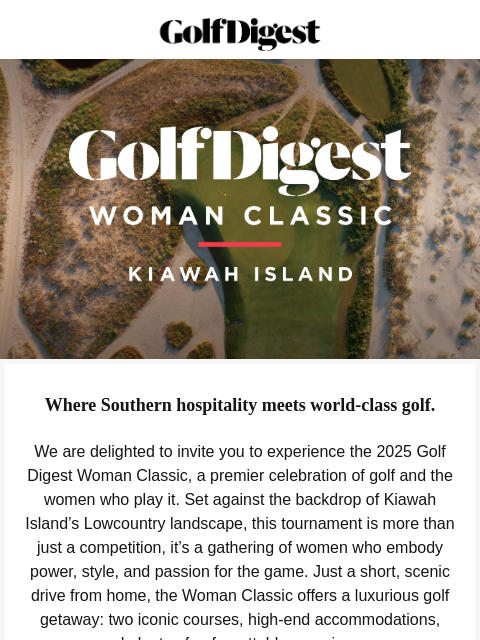 golfdigest newsletter: Don’t miss your chance to play Kiawah this fall!
