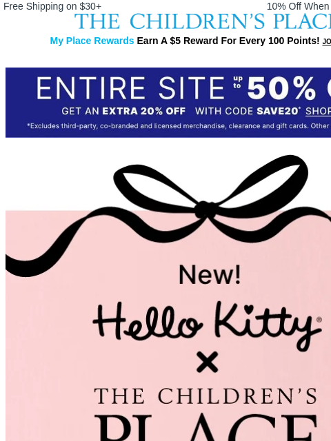 childrensplace newsletter: Hello Kitty in Paris Exclusive Collection is Here!...