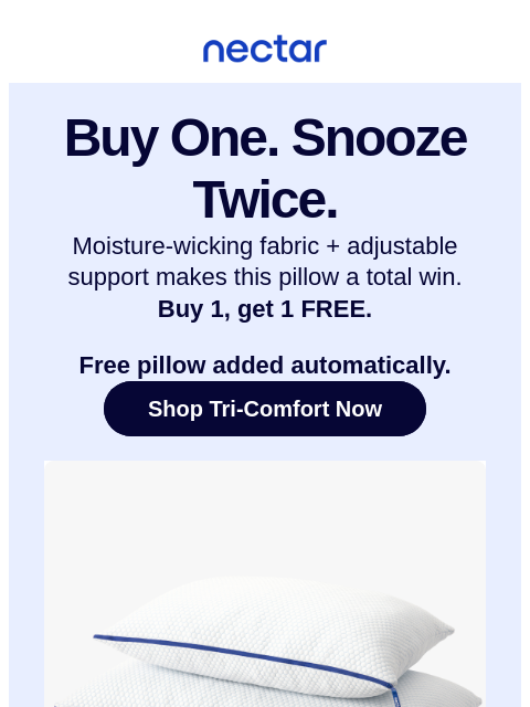 nectarsleep newsletter: Pillows BOGO? Now that’s a soft landing 💤😶‍🌫️