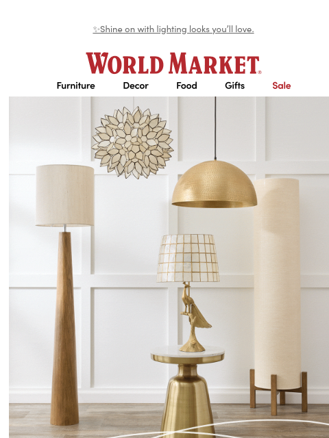 emailworldmarket newsletter: Best-selling lighting INSIDE 💡👉