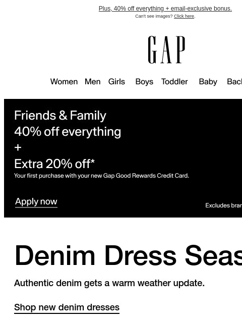 gap newsletter: NEW DENIM DRESSES