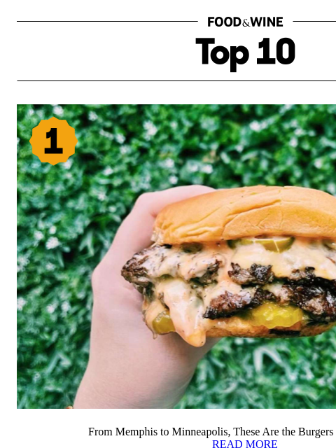 foodandwine newsletter: 10 Top Burger Spots in the US