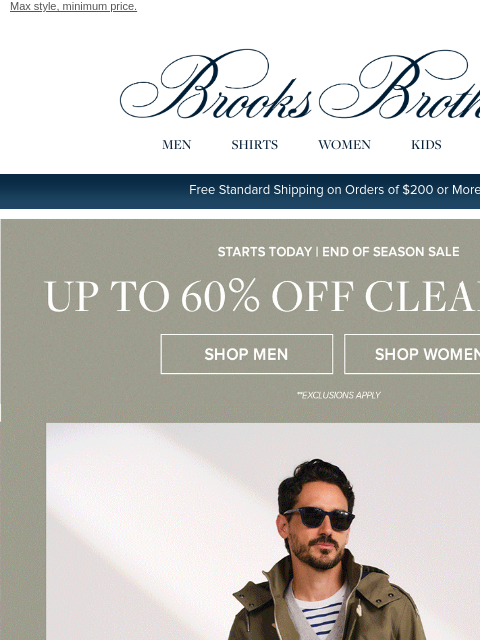 brooksbrothers newsletter: Starts TODAY: Up to 60% off clearance!