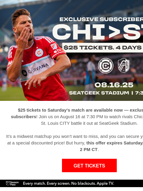 chicagofirefc newsletter: Just Dropped: $25 Tickets to This Saturday's Match