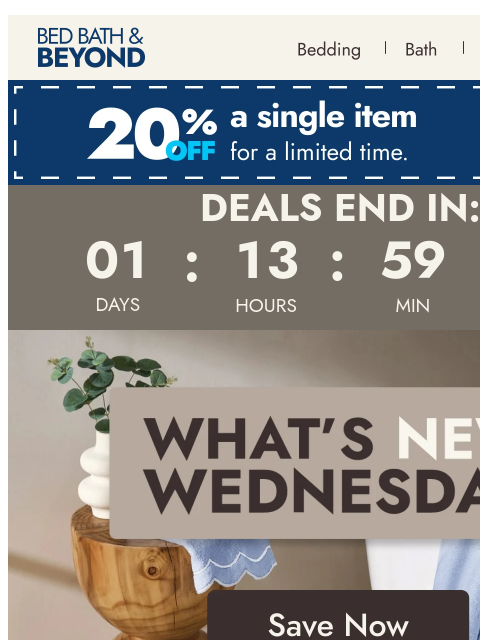 bedbathandbeyond newsletter: What’s New Wednesday: Bath 🛁 🧺