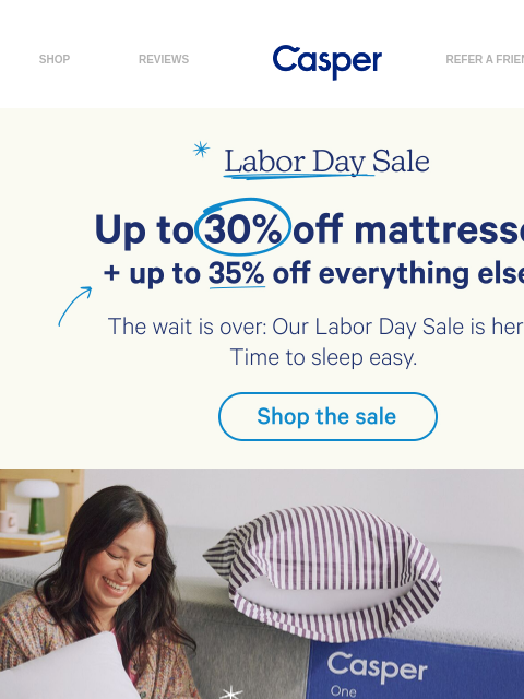 casper newsletter: Our Labor Day Sale is ON! 🏷️